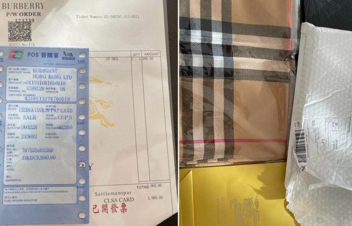 Roma, la estafa de la bufanda Burberry llegó a casa desde Hong Kong. “Billete de $ 3,900, nunca pedido”