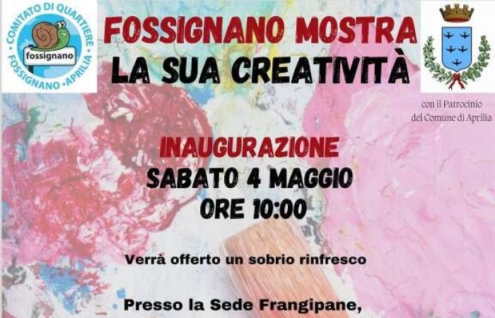 Aprilia, la inauguración de la 1ª Exposición de Arte de Fossignano el 4 de mayo