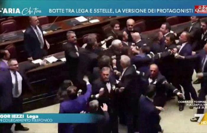 Pelea en la Cámara, el choque Iezzi-Donno continúa en La7. “Atacaste a Calderoli”. “Tienen que echarte del Parlamento, fascista y militante del pelotón”