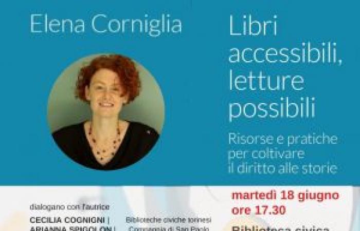 Presentación del libro E. Corniglia “Libros accesibles lecturas posibles”, Turín 18 de junio a las 17.30 horas