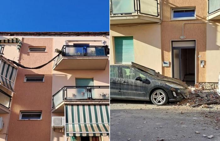 La cornisa de un edificio se derrumba Casi una tragedia en Venturina Il Tirreno