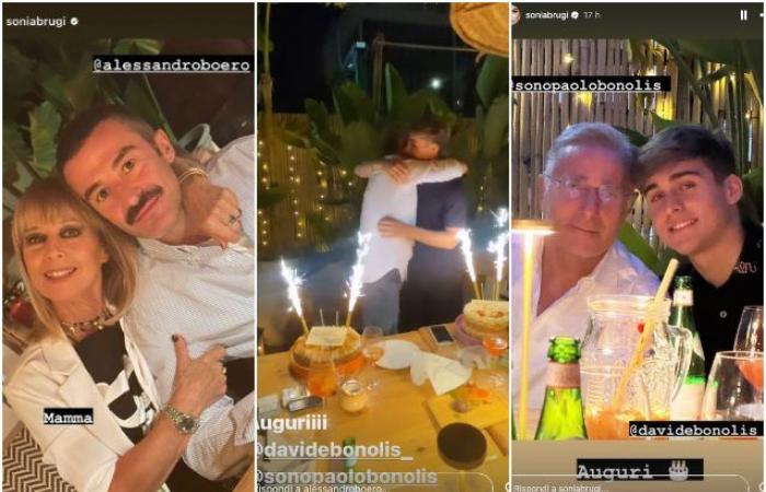 las fotos de la fiesta con su hijo Davide y su ex Sonia Bruganelli