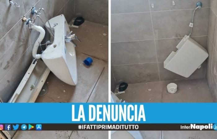 Ataque vandálico en Casoria, los baños recién instalados en el Parque Miguel Ángel destruidos