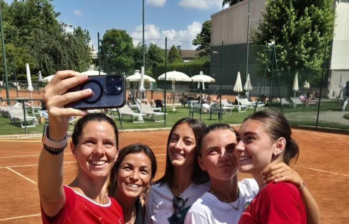 Tenis – Campeón de Italia del Piamonte: Remeros en el terreno de juego con Oliaro, Francia y Amich