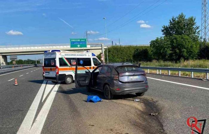 CHIVASSO – Accidente independiente en el cruce de la autopista cerca de la salida Rondissone Est
