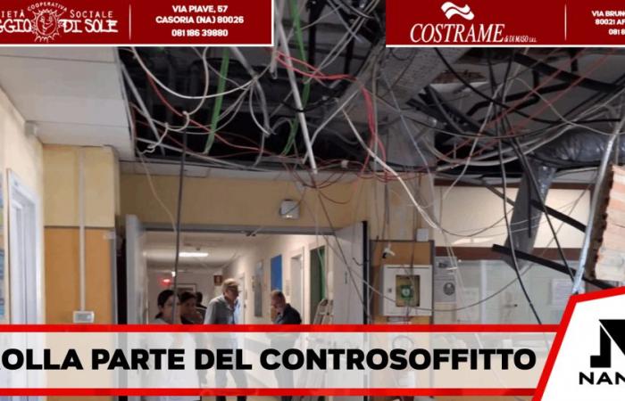 Ischia – Miedo en el hospital Rizzoli de Lacco Ameno en Ischia, parte del falso techo se derrumba, dos personas involucradas