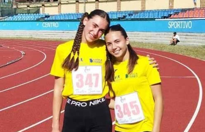 Matilde Casini y Matilde Bertini en el podio del Trofeo “Giorgio Bravin” en los 80 metros y salto de altura