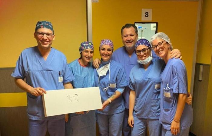 En el Hospital de Alessandria, la aurícula izquierda de un paciente de 87 años fue cerrada durante una toracoscopia. Alejandría