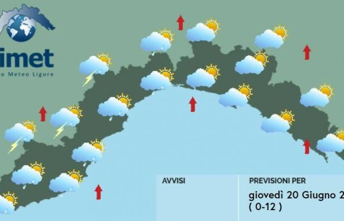 Tiempo, día lluvioso (cargado de arena) y fuertes vientos en Liguria: temperaturas de hasta 34 grados