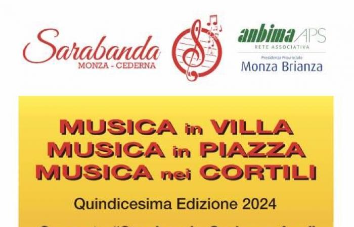 Monza, Sarabanda Cederna toca en el concierto de promoción de las bandas musicales de Brianza