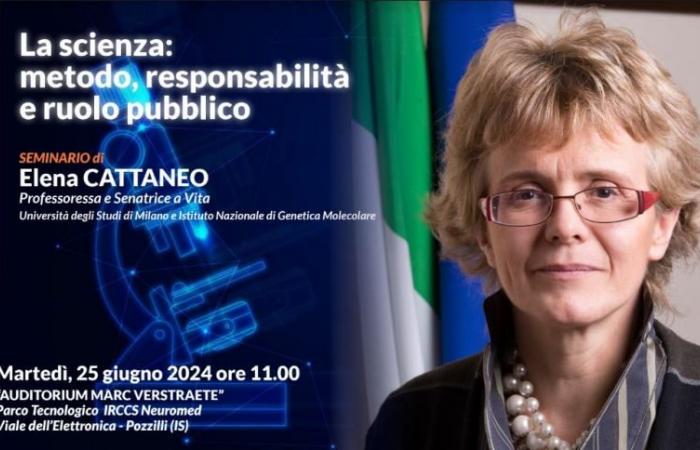 En Neuromed el seminario de la profesora y senadora vitalicia Elena Cattaneo