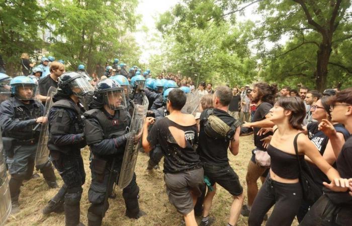 Enfrentamientos hoy en Bolonia, activistas protestan en el parque Don Bosco: varios heridos. Directo