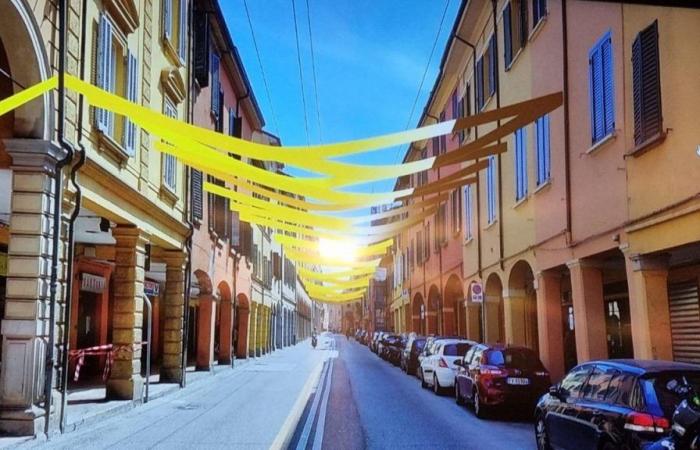 Por donde pasa el Tour de Francia en Bolonia, las calles ya se tiñen de amarillo