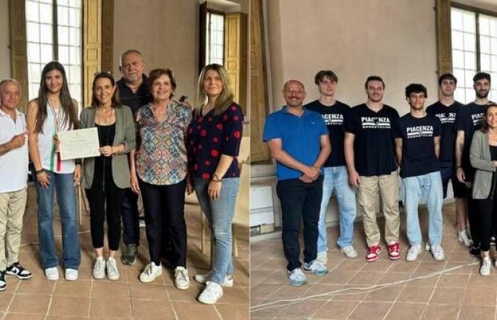 Piacenza Basket Club y Aurora Avesani recibidos por el alcalde Tarasconi y el concejal Dadati