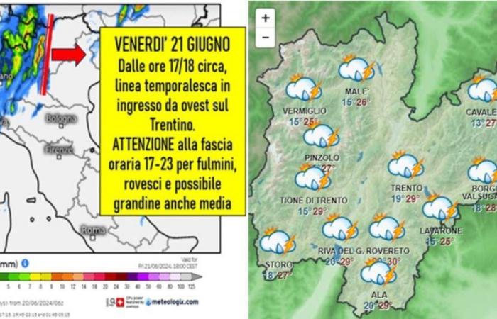 Mal tiempo, advierten los bomberos: “En Tirol del Sur aumenta el riesgo de fuertes tormentas”. En Trentino también es posible que caiga granizo y lluvias intensas (más de 50 milímetros)
