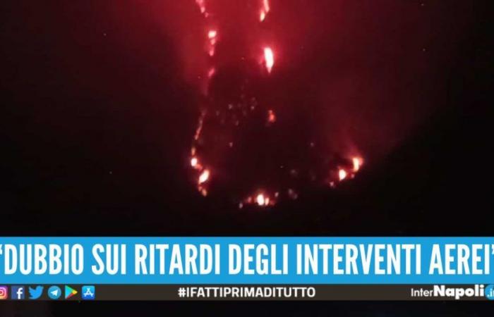 Noche de incendio en Camaldoli, el incendio también alerta a Pianura