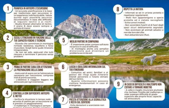 Reserva Salviano, el manual de la Prefectura de L’Aquila para la seguridad en la montaña