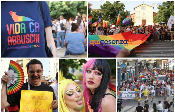 FOTO – Cosenza Pride colorea la ciudad, procesión para defender los derechos de la comunidad LGBTQIA+