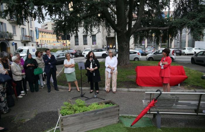 Monza: banco rojo frente al tribunal contra la violencia contra las mujeres