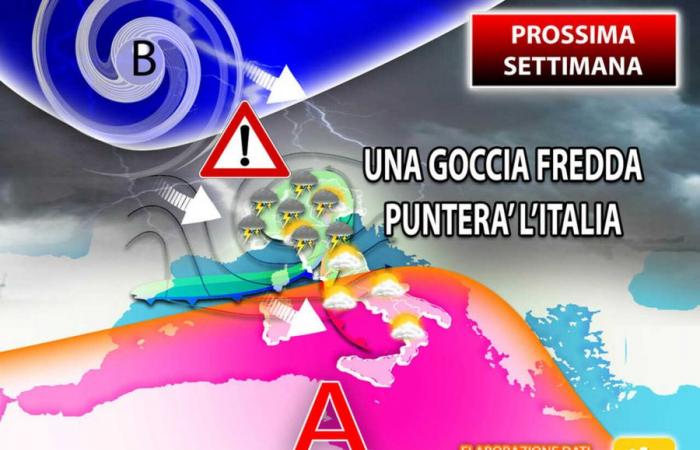 La semana que viene Goccia Freddo estará de paseo por Italia, habrá días turbulentos; previsiones