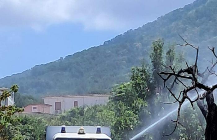 Protección civil apaga un incendio en Sant’Anastasia