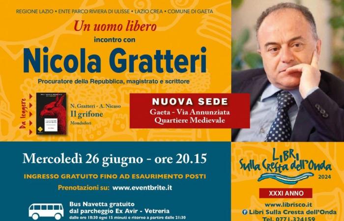 Gaeta / “Un hombre libre en encuentro con Nicola Gratteri”, comienza la XXXI edición de “Libros sobre la cresta de la ola”