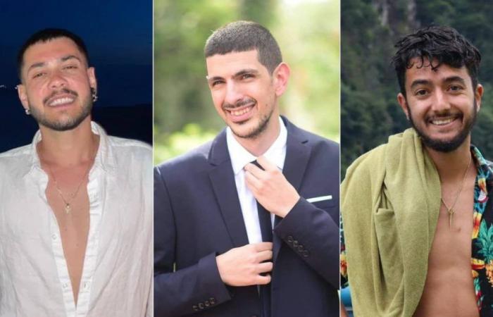 el vídeo del secuestro de 3 rehenes israelíes liberados por sus familias