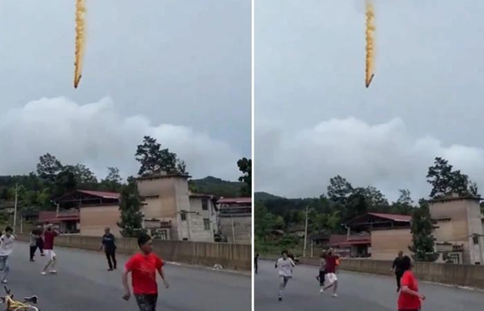 Parte de un cohete espacial cae cerca de una ciudad en China: las impresionantes imágenes