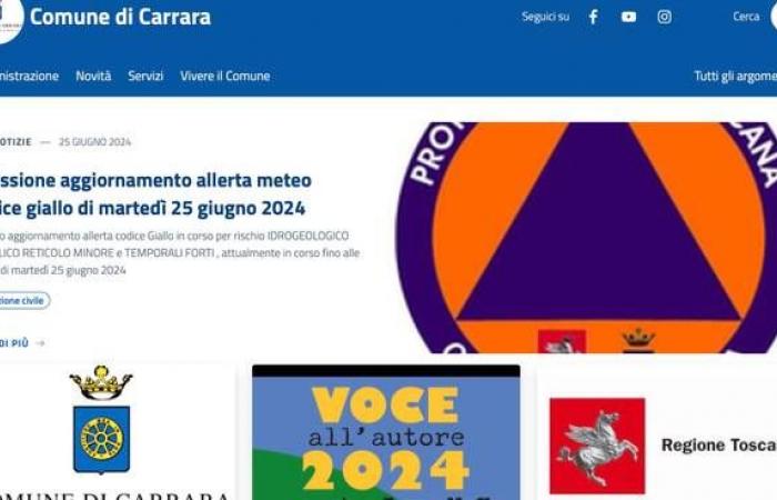 Carrara, la web del Ayuntamiento cambia de aspecto: «Uso más intuitivo»