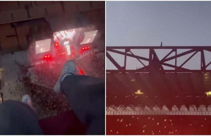 El vídeo del niño que sube al estadio de San Siro y llega al tejado durante el concierto de Sfera Ebbasta