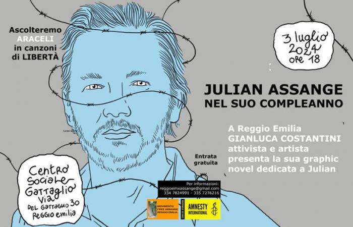 ¡Julian Assange es libre! Reggio Emilia celebra su cumpleaños