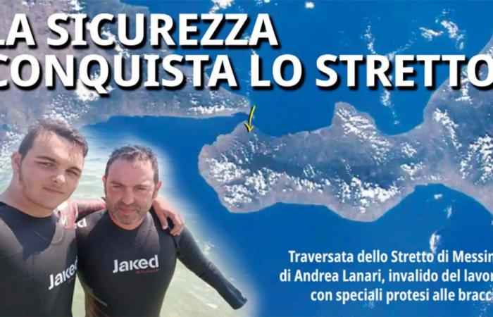 Estrecho de Messina, Andrea Lanari nada por la seguridad en el trabajo