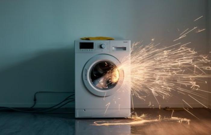 Incendio en Nole: Bomberos trabajando tras una avería en una lavadora
