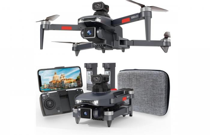 En Amazon puedes comprar un dron a mitad de precio: por sólo 99€ ofrece rotación de 360°, doble cámara 4K, doble batería y muchos accesorios