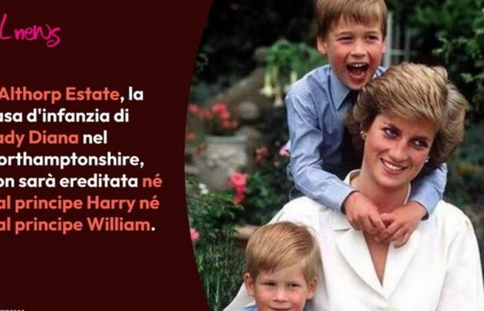 Lady Diana, la casa de la infancia no irá a los príncipes William y Harry: aquí está quién la heredará