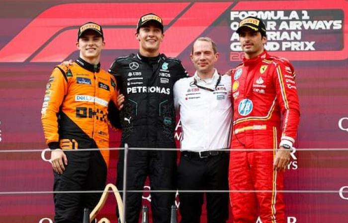 Fórmula 1, GP Austria: Russell Vincent en Spielberg, 3° Sainz y 11° Leclerc