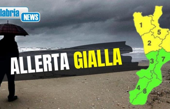 Alerta amarilla sobre parte de Calabria