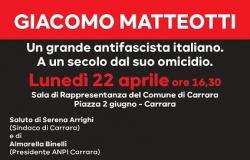 Jornada dedicada a Giacomo Matteotti con los historiadores Valdo Spini y Alberto Aghemo, promovida por la asociación Zaccagna ayer y hoy lunes 22 de abril