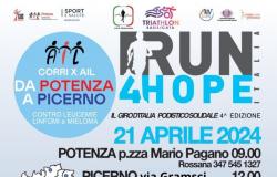 Run4Hope: relevo solidario que se correrá en Basílicata desde Potenza hasta Picerno