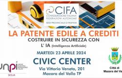 CIFA Trapani, reunión en Mazara el 23 de abril “La licencia de construcción basada en créditos: construir de forma segura con IA”