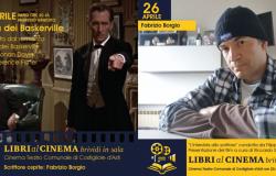 Sherlock Holmes y Fabrizio Borgio en el evento “Libros en el cine” en Costigliole