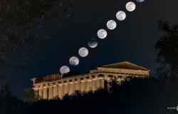 Sicilia: La luna llena se eleva sobre el Templo de la Concordia