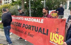 Salerno, protesta por las obras portuarias organizada por la USB. la transmision en vivo