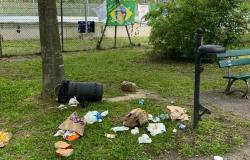 Degradación del agua en Imola: residuos, latas y fragmentos entre los juguetes de los niños