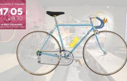 Tres bicicletas históricas Colnago expuestas en Padua para celebrar el Giro