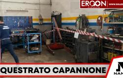 Actividades sin autorización: almacén incautado en Giugliano con una multa de 5.000 euros para el propietario