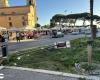 Viterbo – Deterioro en el centro histórico: poste de alumbrado caído por falta de mantenimiento