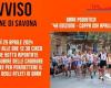 Cierre de carretera en Savona para la carrera a pie Coppa XXV Aprile