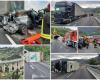 Accidente de camión entre San Remo y Taggia, dos muertos y varios heridos. Tráfico loco /Las imágenes