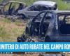 Bombardeo de la policía estatal y municipal en el campamento romaní de Giugliano y decenas de coches incautados